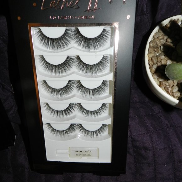 Profusion Oh, Darling 6 Pc set 5 Eyelash sets & one Adhesive  - Black SEALED NEW - Picture 9 of 11